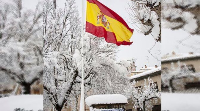 La Bandera de España en el Paseo de la Constitución